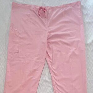 Size 2XL Solid Pink Drawstring Scrub Bottoms by Cherokee Workwear